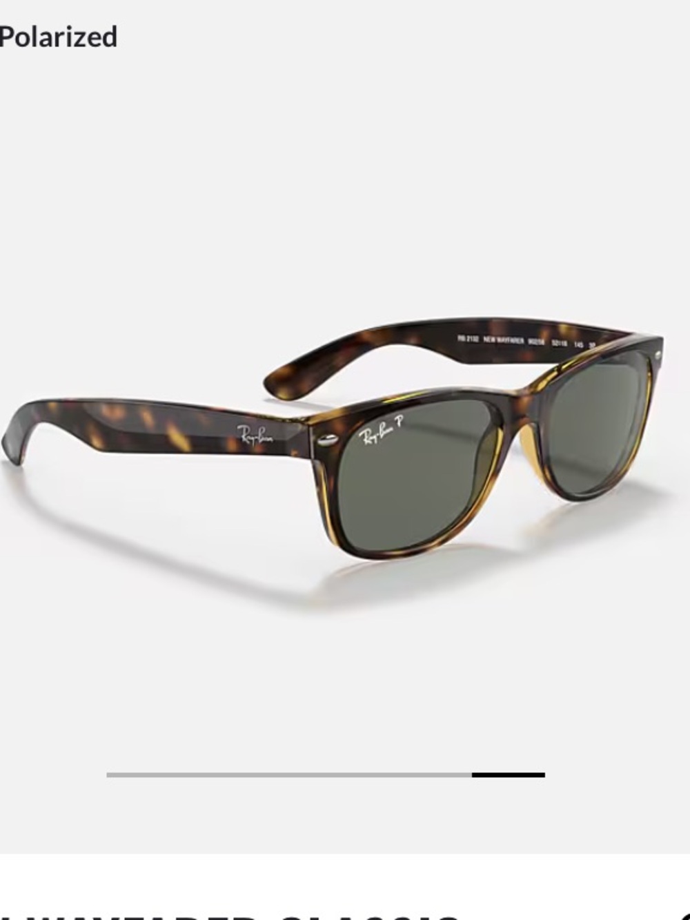 Ray-Ban New Wayfarer Classic Tortoise Frame with Green Lenses